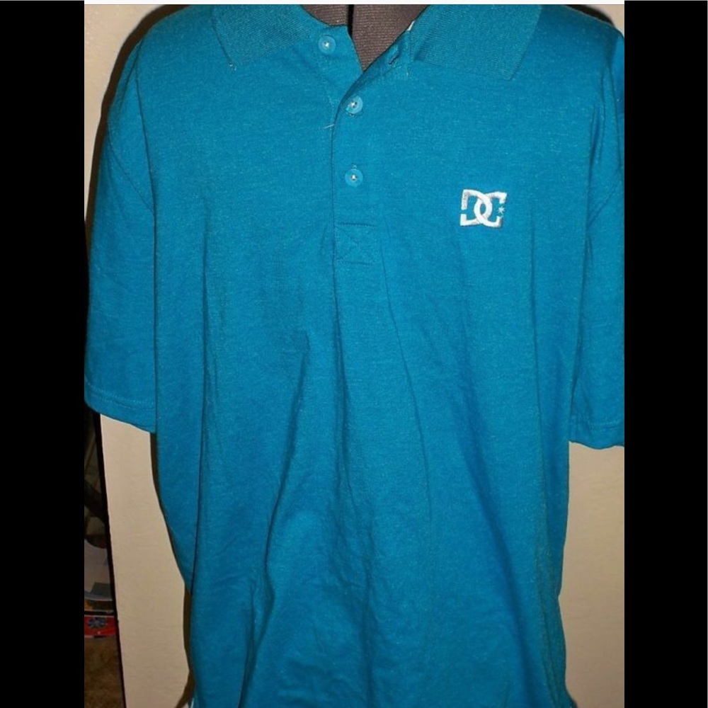 MENS GUYS DC SHOES STAPLE S/S POLO SHIRT TURQUOISE